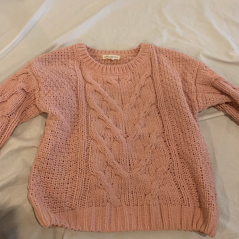 Light Pink Cable Knit Sweater